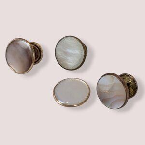 Set of 4 Antique MOP Low Profile Cufflinks (Mismatch)